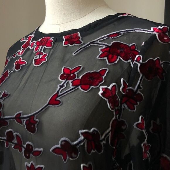 Superfoxx Sheer Velvet Burnout Mesh Dress NWT S - Picture 5 of 10